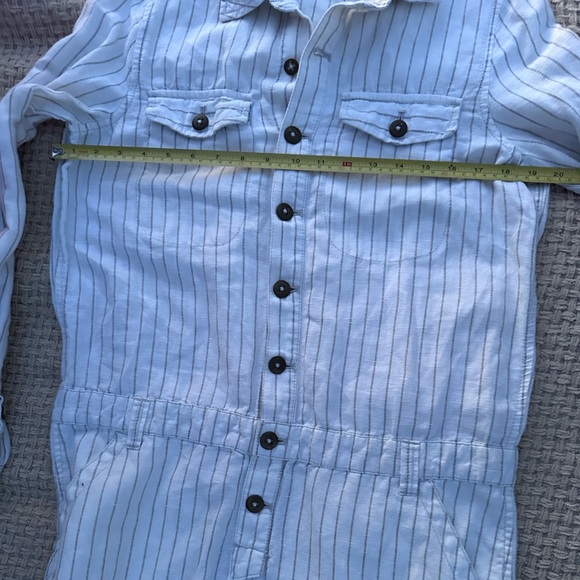 FREE PEOPLE S/P Womens White Striped Tie-Front Romper - Picture 5 of 12